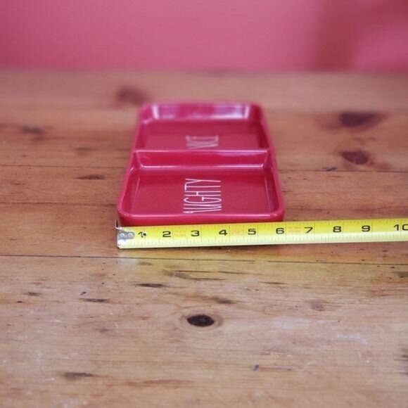 New Rae Dunn Naughty Nice Red Ceramic Tray Red White - Picture 5 of 6